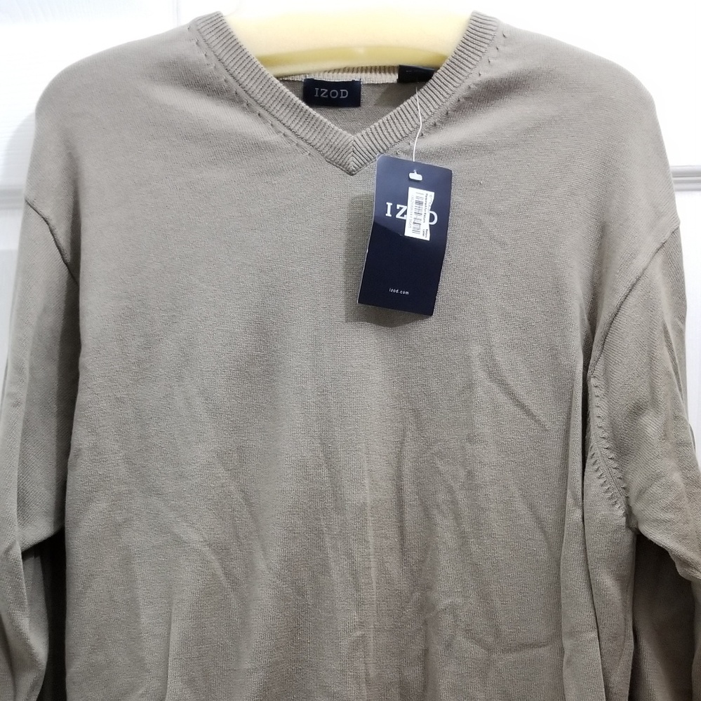 Men's Izod V-neck sweater, 100% cotton, L